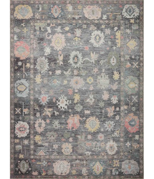 Loloi Elysium Area Rug Loloi II Elysium Collection Charcoal / Multi 7'-10" X 7'-10" Round Area Rug