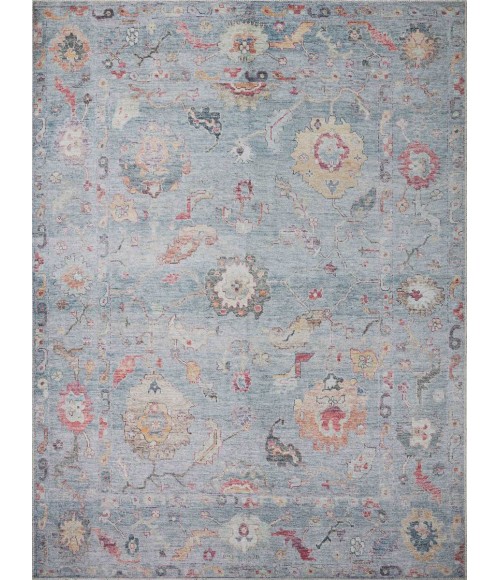 Loloi II Elysium Collection Denim / Multi 3'-0" X 3'-0" Round Accent Rug