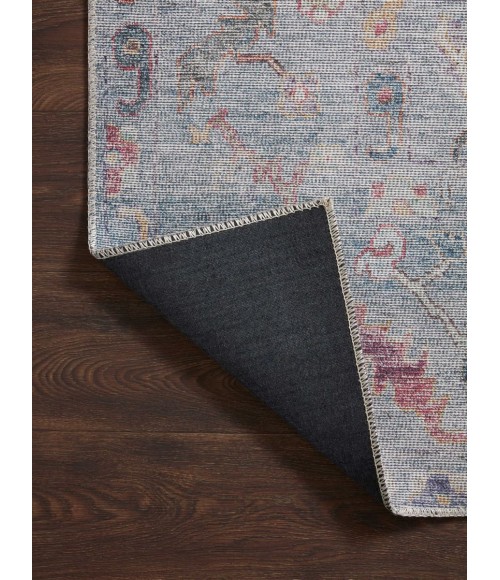 Loloi II Elysium Collection Denim / Multi 3'-0" X 3'-0" Round Accent Rug