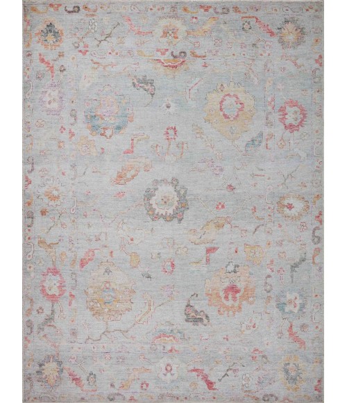 Loloi II Elysium Collection Silver / Multi 3'-0" X 3'-0" Round Accent Rug
