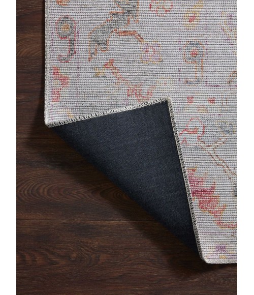Loloi II Elysium Collection Silver / Multi 3'-0" X 3'-0" Round Accent Rug