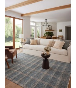 Angela Rose x Loloi Ember Blue / Beige EMB-03 18 in. X 18 in. Sample Rug