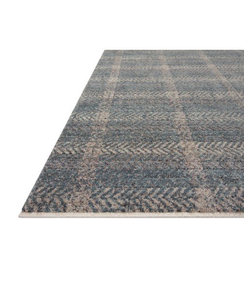 Angela Rose x Loloi Ember Blue / Beige EMB-03 18 in. X 18 in. Sample Rug