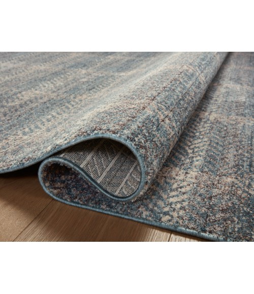 Angela Rose x Loloi Ember Blue / Beige EMB-03 18 in. X 18 in. Sample Rug