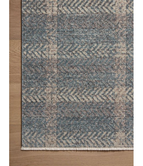 Angela Rose x Loloi Ember Blue / Beige EMB-03 18 in. X 18 in. Sample Rug
