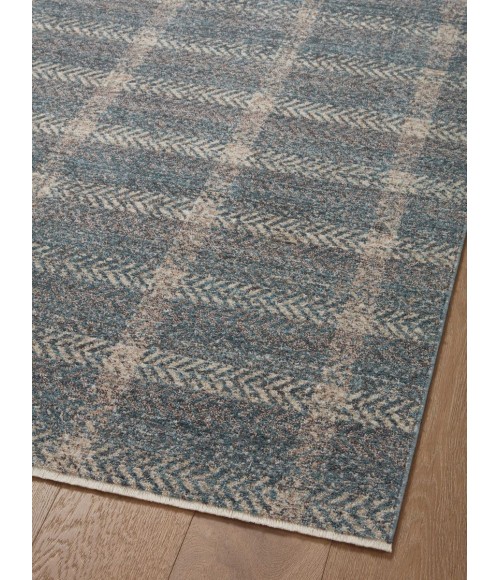Angela Rose x Loloi Ember Blue / Beige EMB-03 18 in. X 18 in. Sample Rug