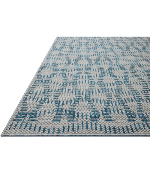 Loloi Easton Fog / Teal ESN-10 7ft.-10in. X 10ft. Rect. Rug