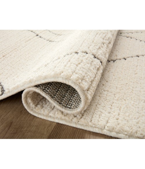 Loloi Fabian Area Rug Loloi II Fabian Ivory / Charcoal 2'-7" x 7'-6" Runner Rug