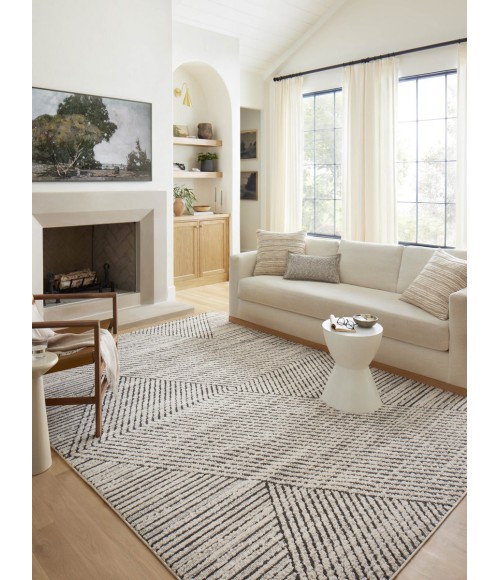 Loloi Fabian Area Rug Loloi II Fabian Charcoal / Ivory 18" x 18" Sample Rug