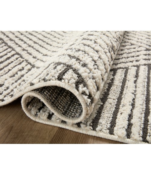 Loloi Fabian Area Rug Loloi II Fabian Charcoal / Ivory 18" x 18" Sample Rug