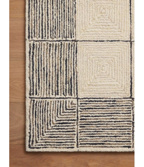 Chris Loves Julia x Loloi Francis Cream / Black FRA-02 3 ft. 6 in. X 5 ft. 6 in. Rectangle Rug