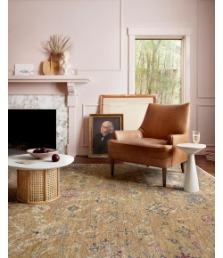 Loloi Giada GIA-05 Gold / Multi Area Rug 3 ft. 2 in. X 3 ft. 2 in. Round