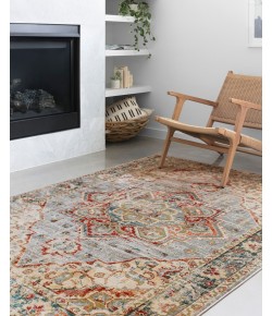 Loloi Isadora ISA-02 OATMEAL / MULTI Area Rug 18 in. X 18 in. Sample