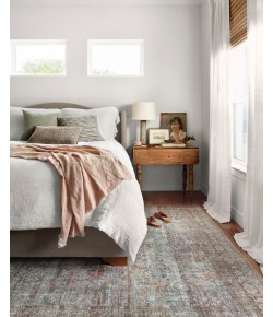 Chris Loves Julia x Loloi Jules JUL-05 LAGOON / BRICK Area Rug 7 ft. 6 in. X 9 ft. 6 in. Rectangle