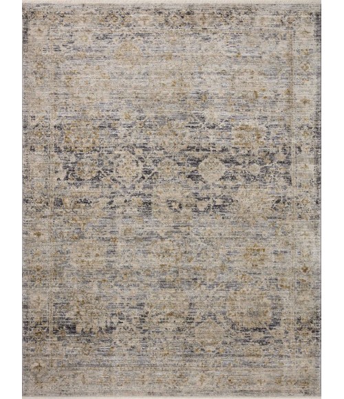 Jean Stoffer x Loloi Katherine Charcoal / Gold KES-02 7 ft. 10 in. X 7 ft. 10 in. Round Rug