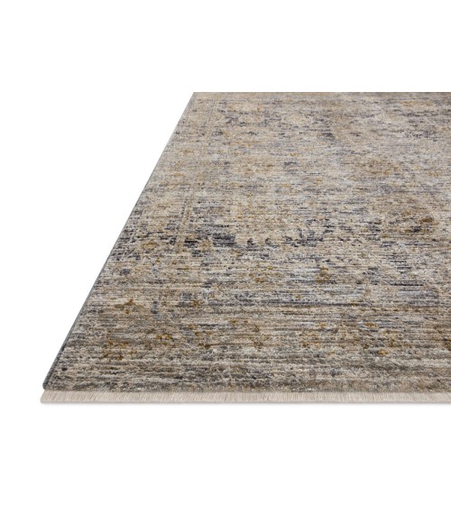 Jean Stoffer x Loloi Katherine Charcoal / Gold KES-02 7 ft. 10 in. X 7 ft. 10 in. Round Rug