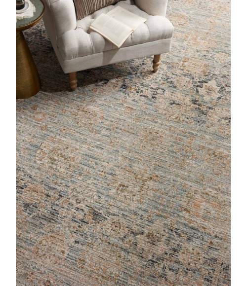 Jean Stoffer x Loloi Katherine Ocean / Coral KES-02 7 ft. 10 in. X 7 ft. 10 in. Round Rug