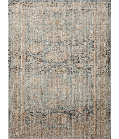 Jean Stoffer x Loloi Katherine Ocean / Coral KES-02 7 ft. 10 in. X 7 ft. 10 in. Round Rug