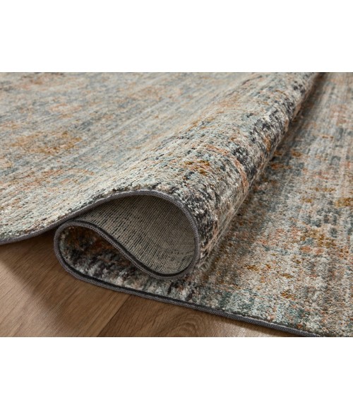 Jean Stoffer x Loloi Katherine Ocean / Coral KES-02 7 ft. 10 in. X 7 ft. 10 in. Round Rug
