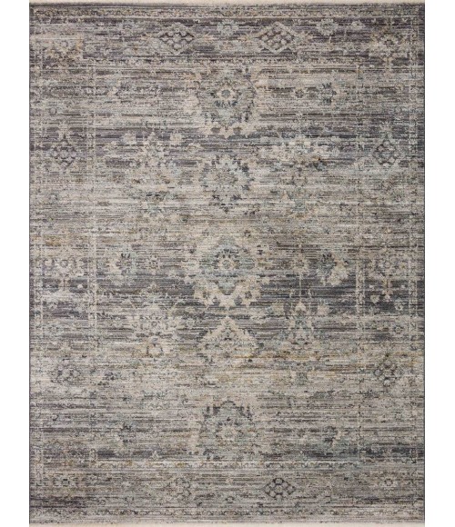 Jean Stoffer x Loloi Katherine Graphite / Jade KES-05 2 ft. 7 in. X 10 ft. Rectangle Rug