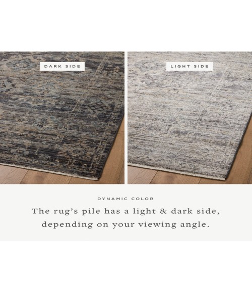 Jean Stoffer x Loloi Katherine Graphite / Jade KES-05 2 ft. 7 in. X 10 ft. Rectangle Rug