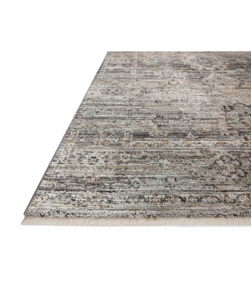 Jean Stoffer x Loloi Katherine Graphite / Jade KES-05 2 ft. 7 in. X 10 ft. Rectangle Rug
