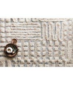 Loloi Khalid KF-01 IVORY / SKY Area Rug 18 in. X 18 in. Sample