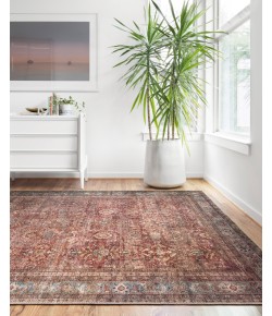 Loloi Layla LAY-01 BRICK / BLUE Area Rug 2 ft. 6 in. X 12 ft. 0 in. Rectangle