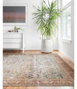 Loloi Layla LAY-04 OCEAN / RUST Area Rug 2 ft. 6 in. X 9 ft. 6 in. Rectangle
