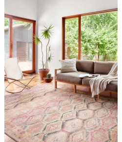 Loloi Layla LAY-17 PINK / LAGOON Area Rug 3 ft. 6 in. X 5 ft. 6 in. Rectangle
