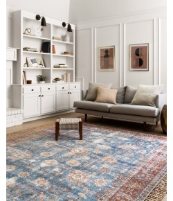 Loloi Loren LQ-01 BLUE / BRICK Area Rug 7 ft. 6 in. X 9 ft. 6 in. Rectangle