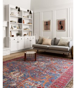 Loloi Loren LQ-10 BLUE / RED Area Rug 5 ft. 0 in. X 7 ft. 6 in. Rectangle