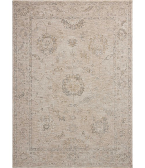 Chris Loves Julia x Loloi Louisa Oatmeal / Slate LOI-02 5ft.-3in. X 5ft.-3in. Round Rug