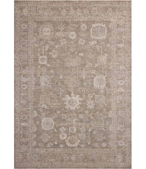 Chris Loves Julia x Loloi Louisa Taupe / Ivory LOI-03 5ft.-3in. X 5ft.-3in. Round Rug