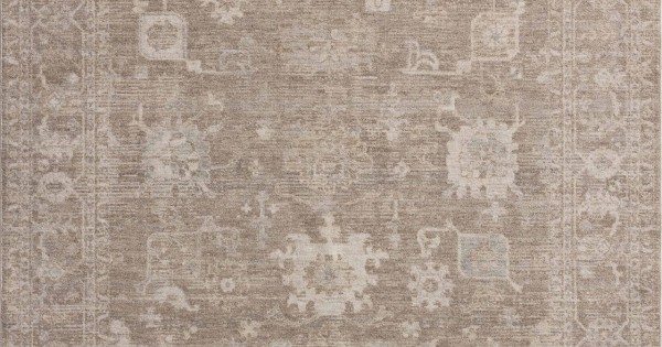 Loi Rug Chris Loves JuliaXLoloi Louisa Taupe/Ivory Rug LOI-03 2ft.-3in.X3ft ...