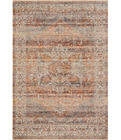 Loloi Lourdes LOU-07 Tangerine / Ocean Area Rug 2 ft. 8 in. X 2 ft. 8 in. Round