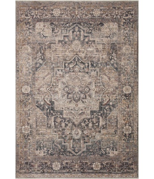 Loloi Lyra Denim / Sand 7'-10" x 7'-10" Round Area Rug
