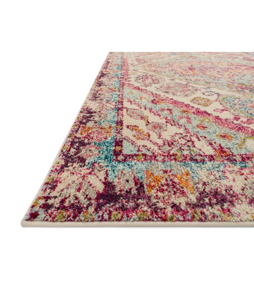 Loloi Nadia Aqua / Pink NN-03 8 ft. X 8 ft. Round Rug