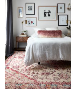 Loloi Nadia Aqua / Pink NN-03 8 ft. X 8 ft. Round Rug