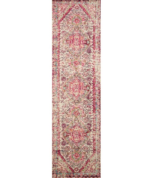 Loloi Nadia Aqua / Pink NN-03 8 ft. X 8 ft. Round Rug