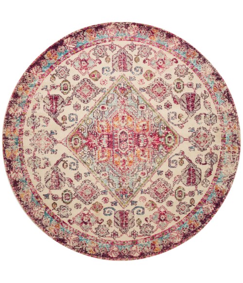 Loloi Nadia Aqua / Pink NN-03 8 ft. X 8 ft. Round Rug