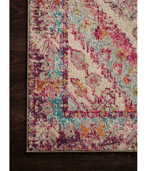 Loloi Nadia Aqua / Pink NN-03 8 ft. X 8 ft. Round Rug