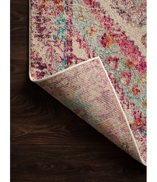 Loloi Nadia Aqua / Pink NN-03 8 ft. X 8 ft. Round Rug