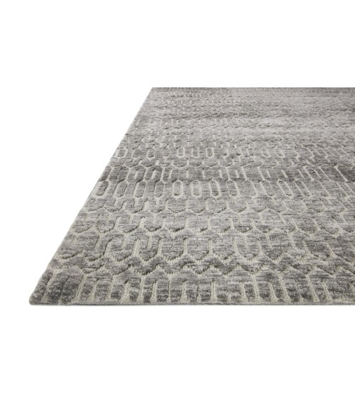 Neda Area Rug Loloi II Neda NED-03 Ivory / Charcoal 3'-6" x 5'-6" Area Rug