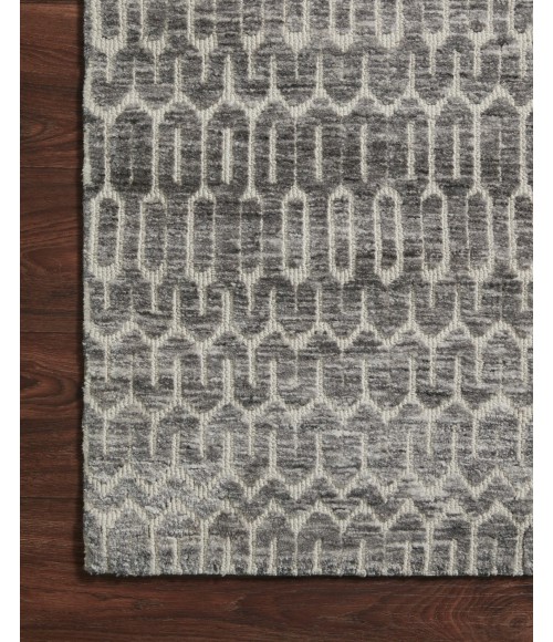 Neda Area Rug Loloi II Neda NED-03 Ivory / Charcoal 3'-6" x 5'-6" Area Rug
