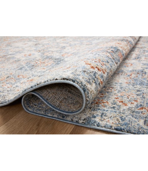 Loloi Odette Area Rug Loloi II Odette Sky / Rust 9'-2" x 9'-2" Round Area Rug