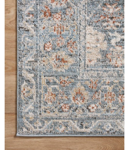 Loloi Odette Area Rug Loloi II Odette Sky / Rust 9'-2" x 9'-2" Round Area Rug