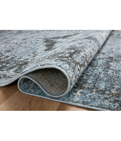 Loloi II Odette Sky / Charcoal 5'-3" x 5'-3" Round Accent Rug
