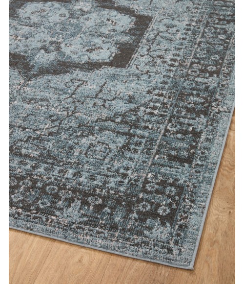 Loloi II Odette Sky / Charcoal 5'-3" x 5'-3" Round Accent Rug