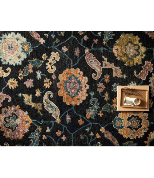 Loloi Padma Black / Multi Rug PMA-01 18 in. X 18 in. Sample - Rugs Town Loloi Padma Black / Multi PMA-01 18 in. X 18 in. Sample Rug